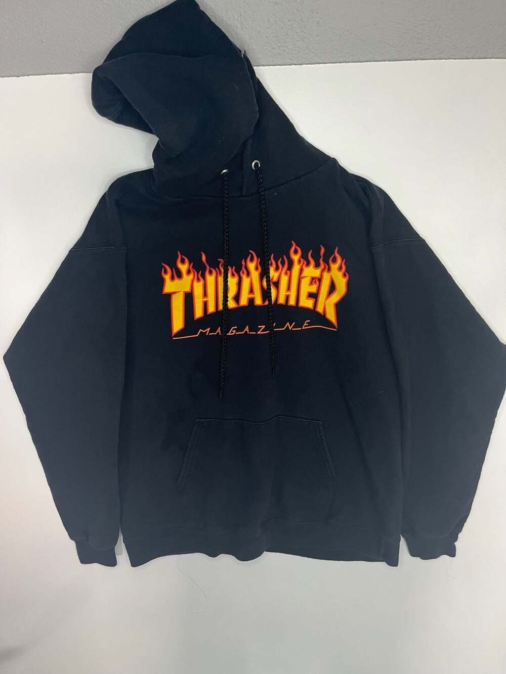 Thrasher Flame Logo Hoodie Black Small Skateboarding Magazine Sweatshirt